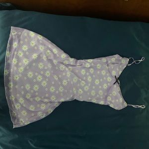 summer light purple floral y2k slip dress